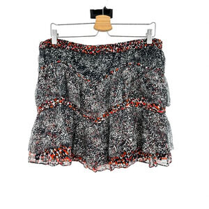 IRO Tulcie Mini Skirt Animal Printed Ruffle‎ 40 US 8